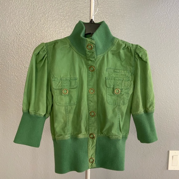 Stylish Ribbed Green Jacket - Picture 4 of 5